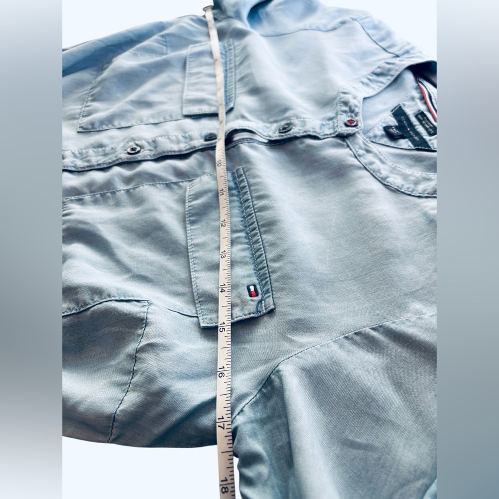 Tommy Hilfiger Light Blue Chambray Top with Buttons XXS - Picture 7 of 8